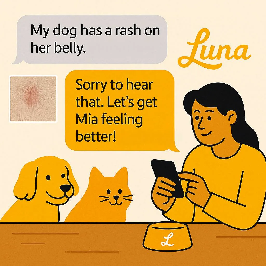 Luna virtual vet care app promotional image