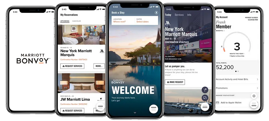 Marriott Bonvoy app screen with integrated travel partners