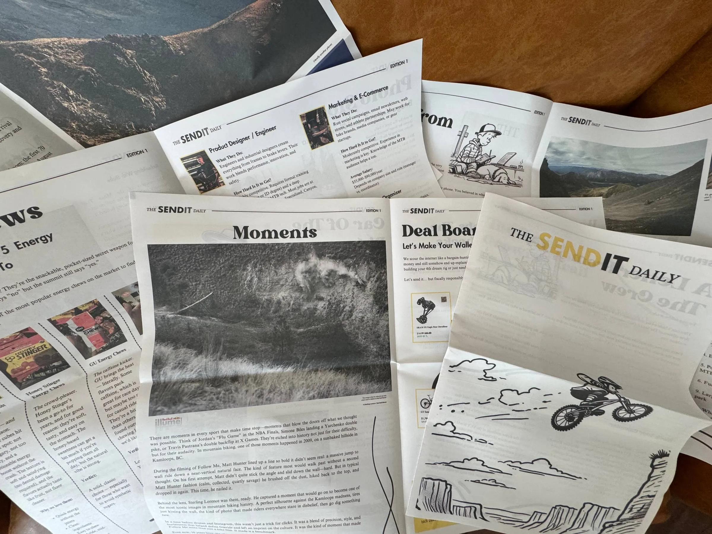 A copy of The Send It Daily printed newspaper