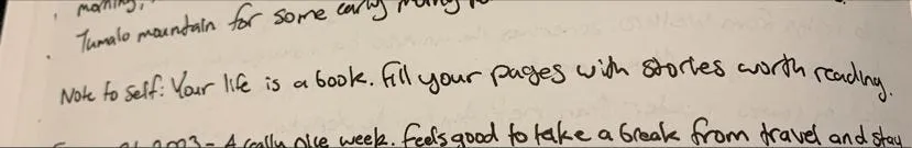 Screenshot of Ben’s favorite note to self for the month