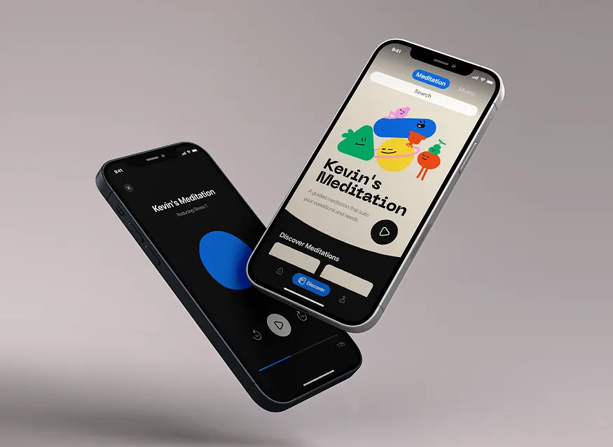 Calm meditation app redesign concept screen