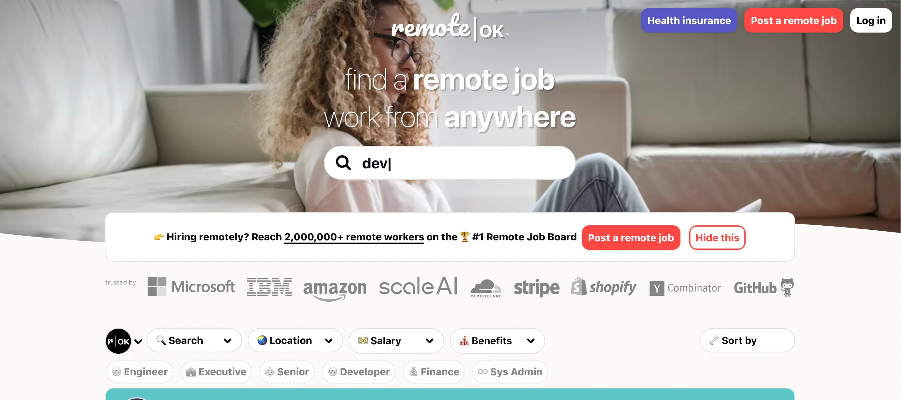 Remote OK niche job board that grew from a side project