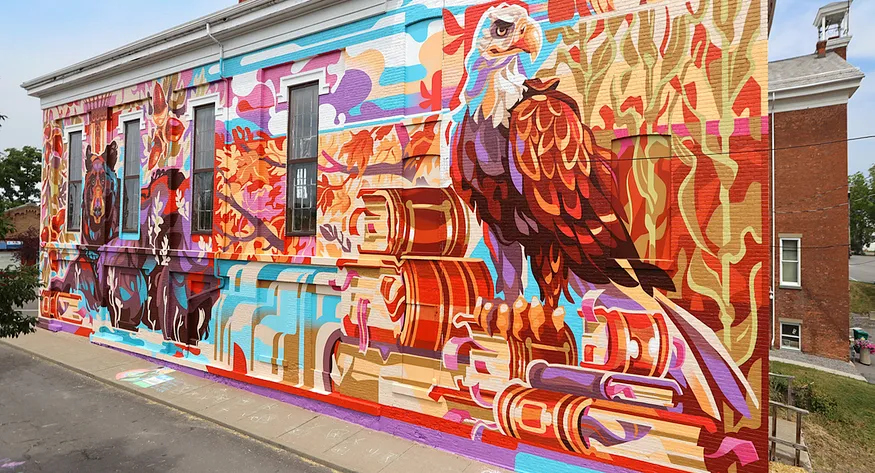 Additional color swatches captured from the mural
