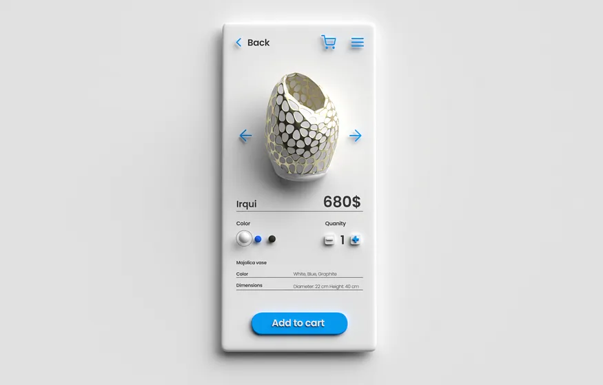 Kuba Horna three-dimensional UI design