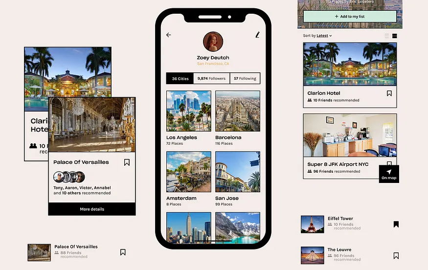 Camber app screen with game board inspired layout