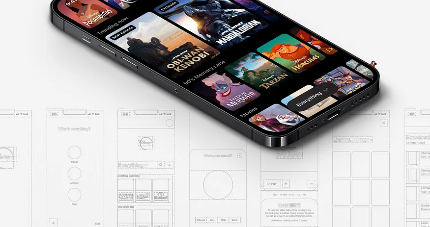 Disney+ mobile app design by Andre Carioca